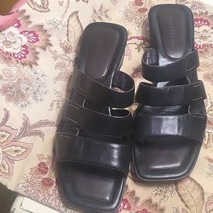 Cole Haan Black Leather Slides Size 9.5